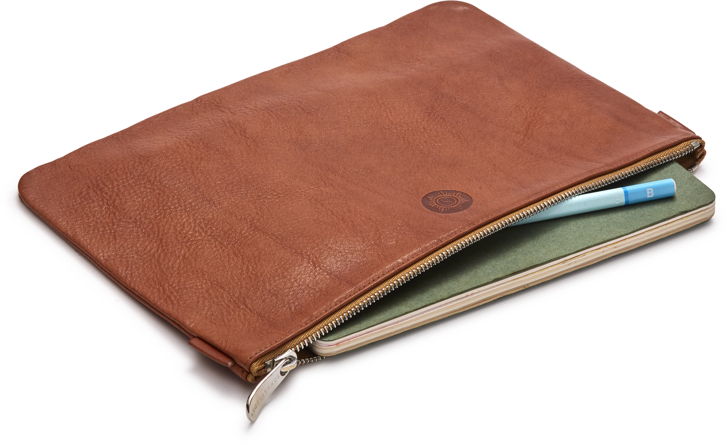 leather document & laptop